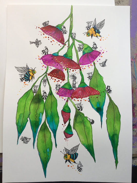 A4 blooming bees