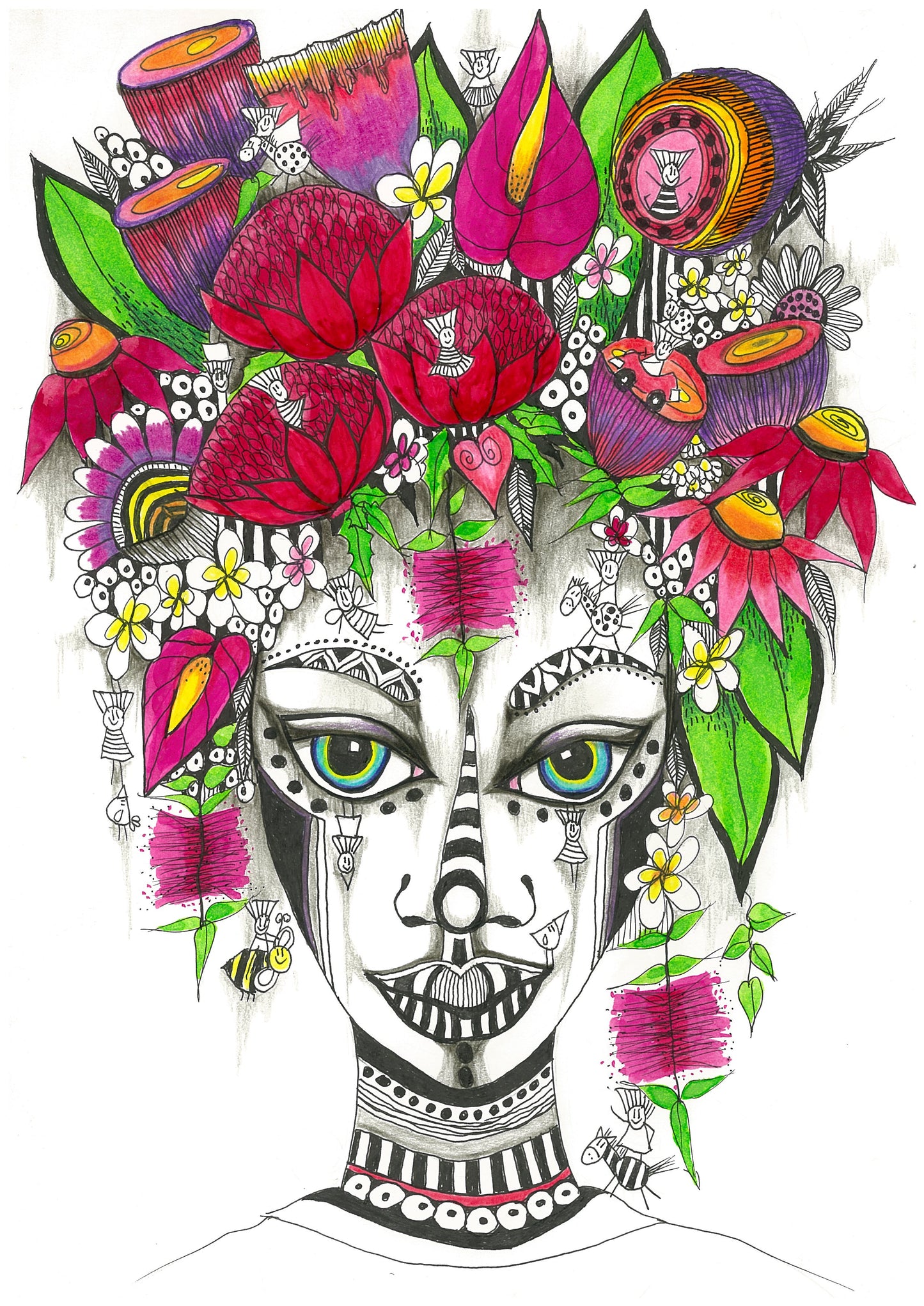 Face & Flowers
